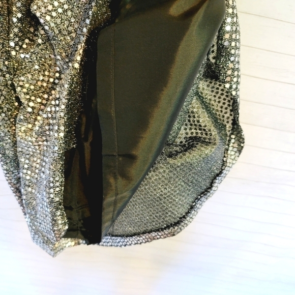 VINTAGE SILVER SEQUIN MINI DRESS SZ 10/MEDIUM - Picture 11 of 16